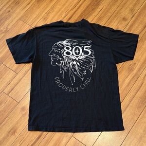 805 Properly Chill Faded Black 100% cotton T-Shirt